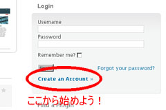 Plugin Directory のトップ画面からアカウント登録ができます